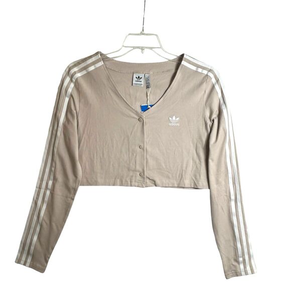 adidas Tops - NEW adidas Adicolor Classics 3-Stripes Women's Button Long Sleeve Tee Size XL